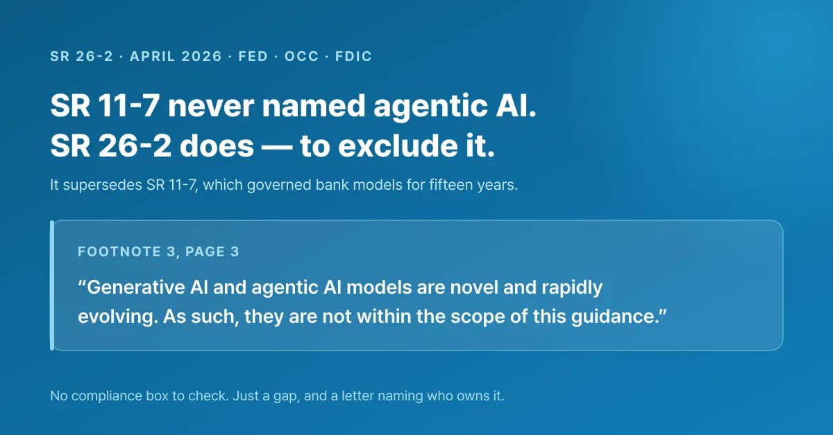 Bank regulators wrote AI agents out of model-risk review
