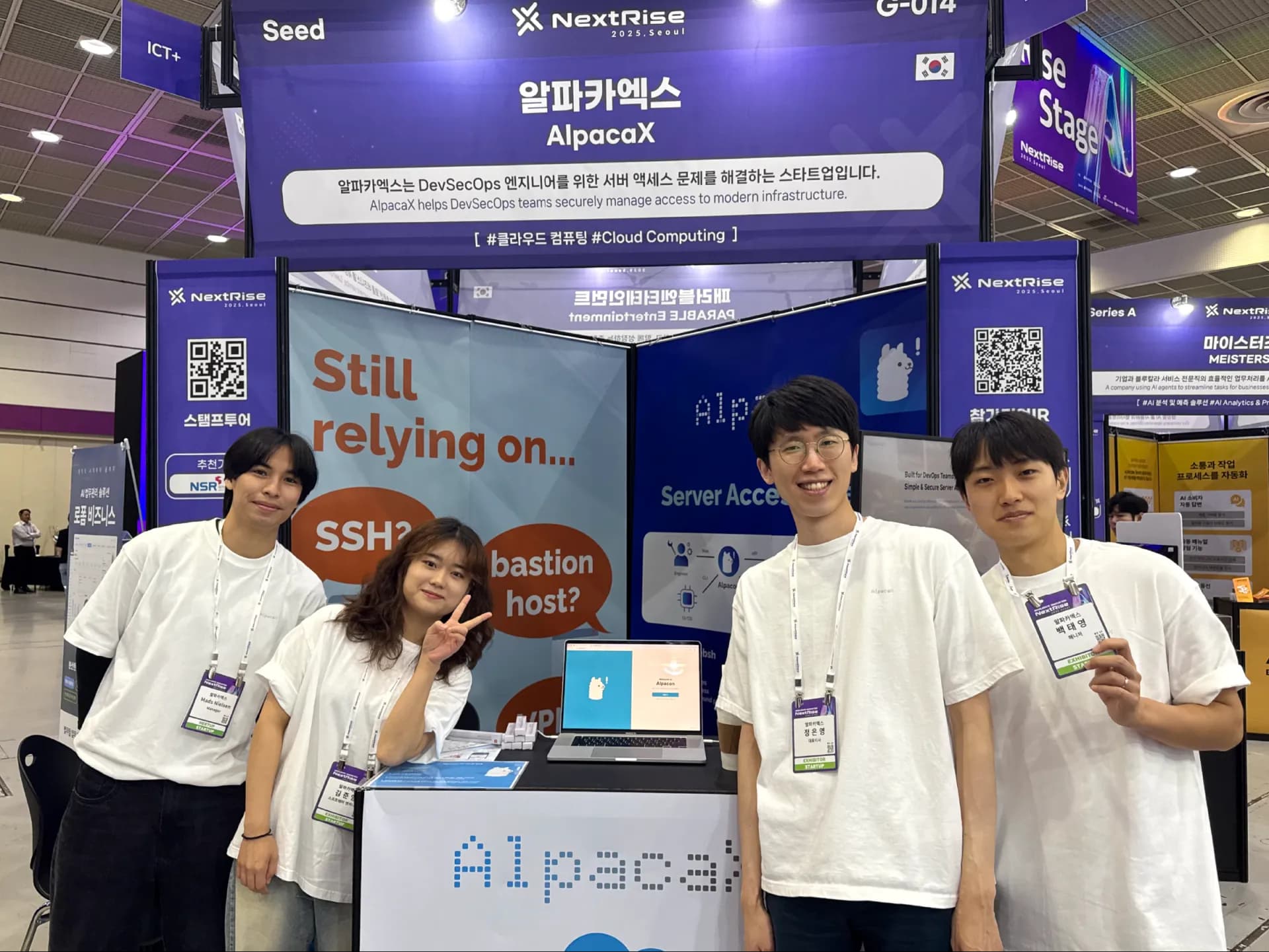AlpacaX team at the NextRise 2025 exhibition booth