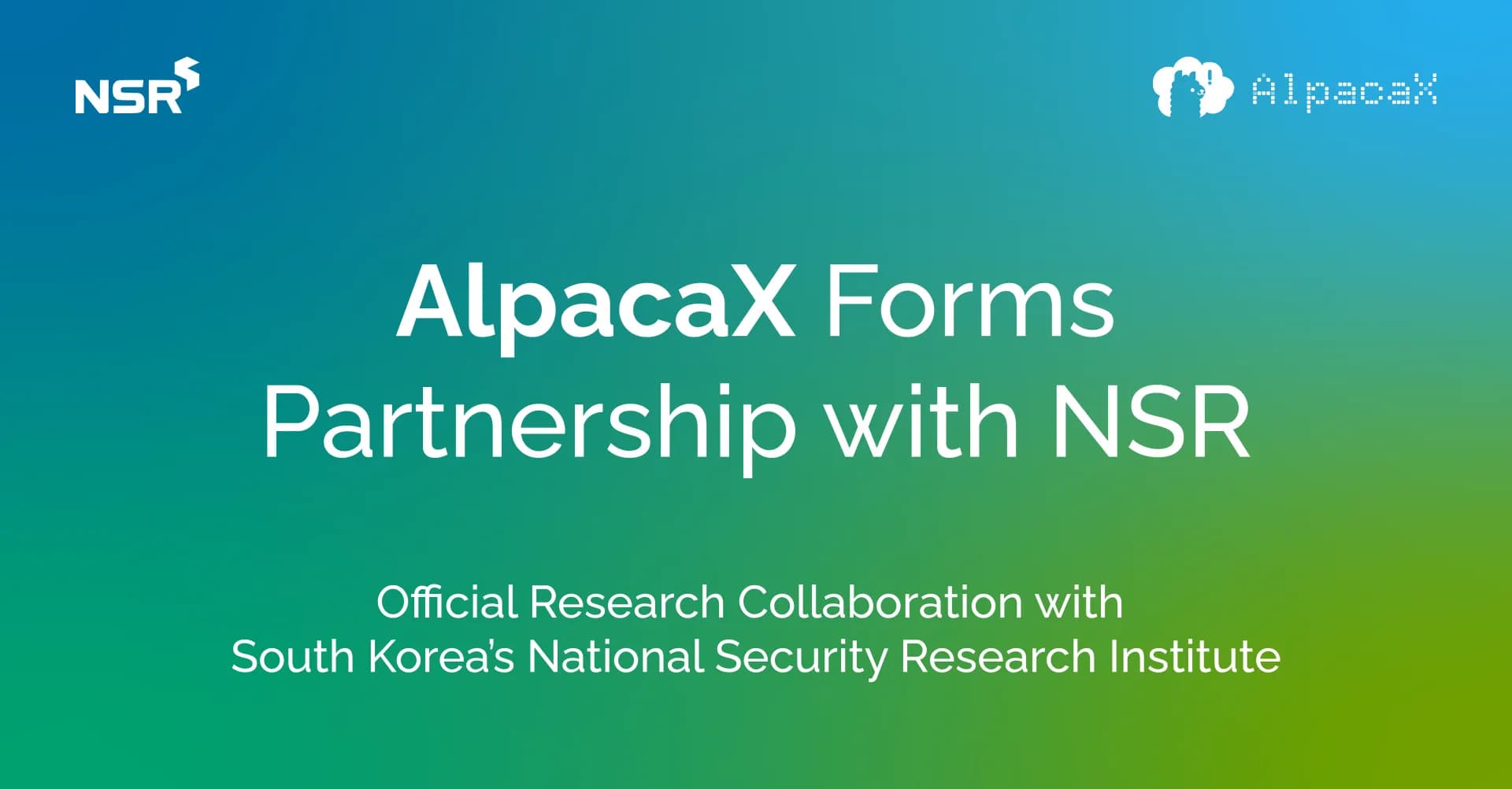 AlpacaX, 국가보안기술연구소(NSR) 패밀리기업 선정