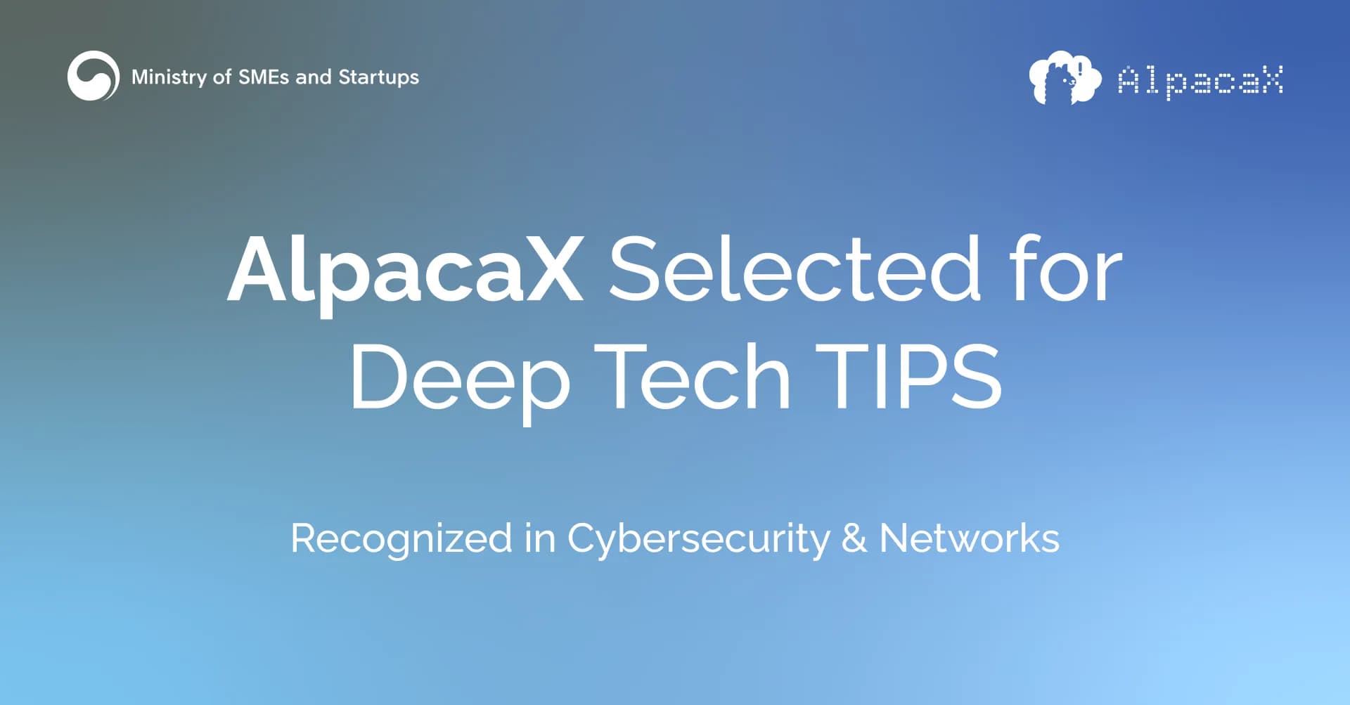 AlpacaX, 딥테크 TIPS 선정