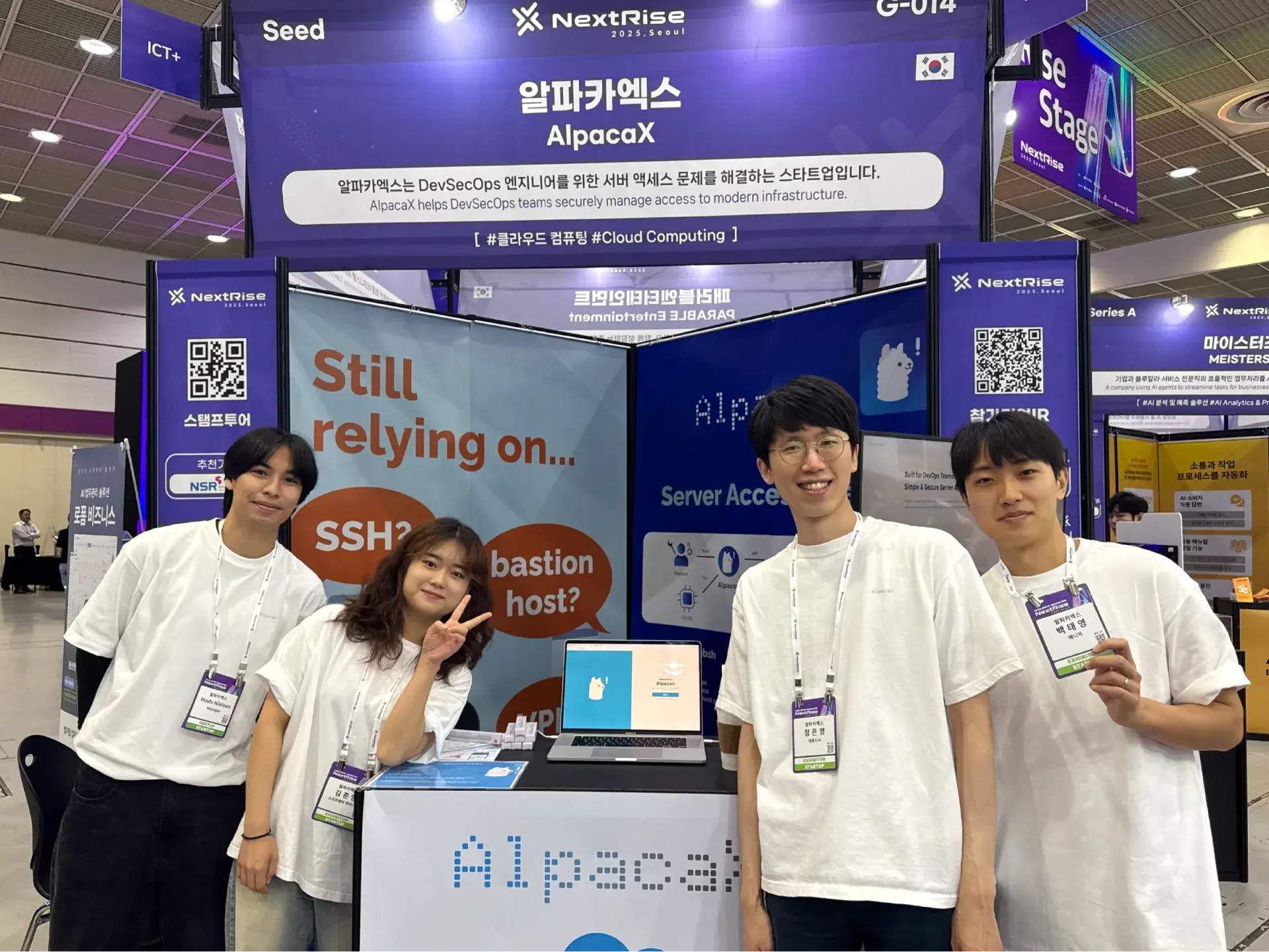 AlpacaX team at the NextRise 2025 exhibition booth