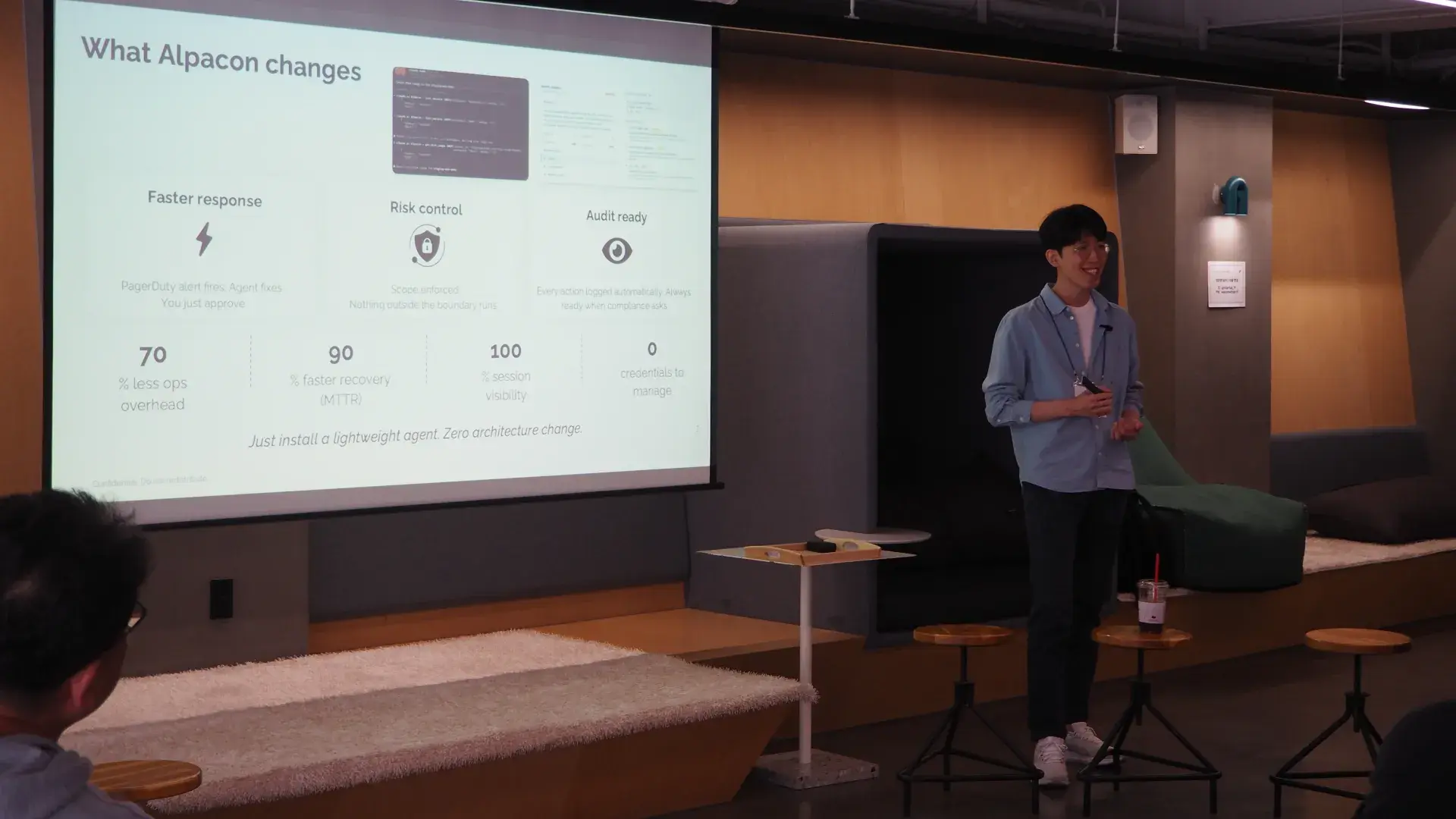 Eunyoung Jeong, CEO of AlpacaX, presenting at the Agentic AI Security Summit 2026