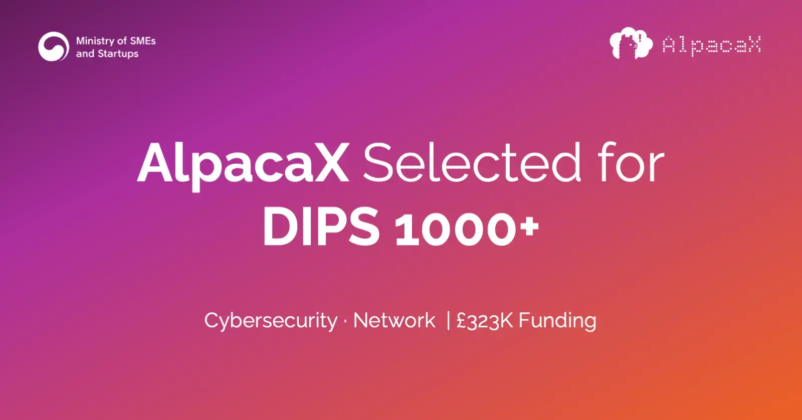 AlpacaX selected for DIPS 1000+ with £323K in funding