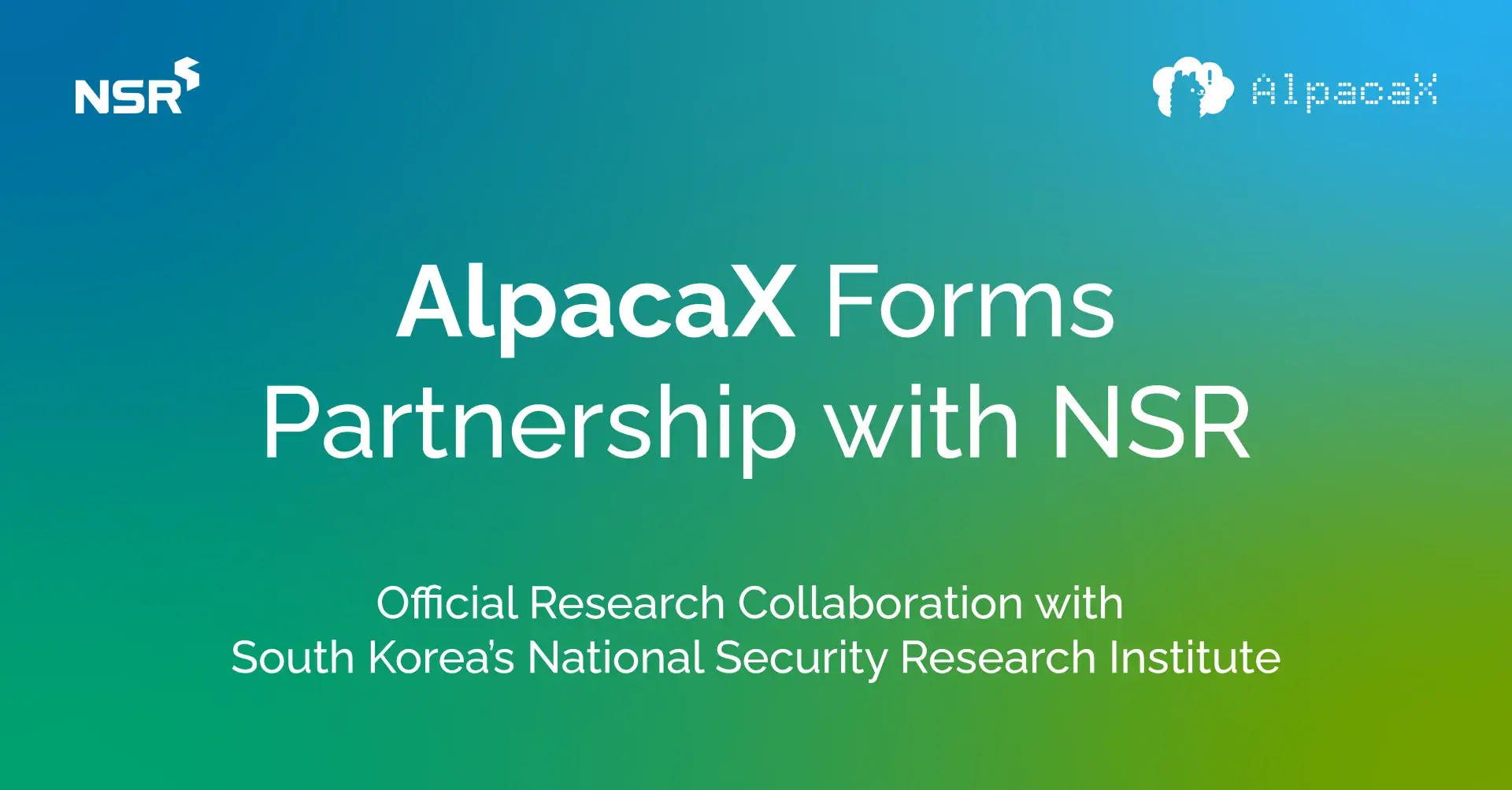 AlpacaX forms partnership with the National Security Research Institute